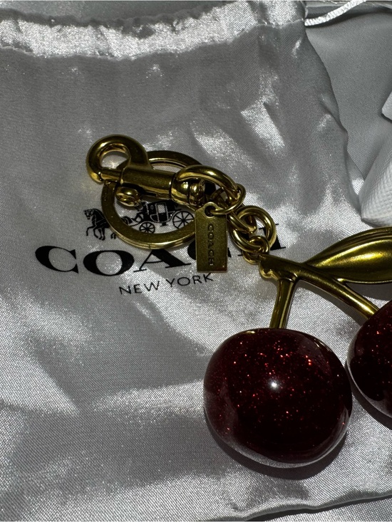 Coach Accessories - Coach Gold Cherry Charm Key Fob